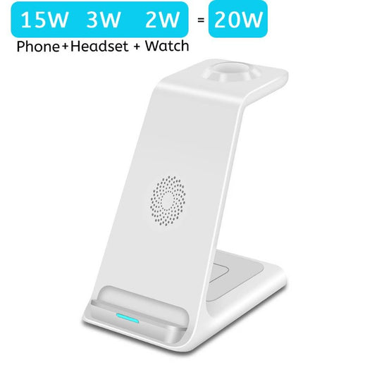 Wireless Charging Dock for iPhone+Apple Watch+AirPods-white