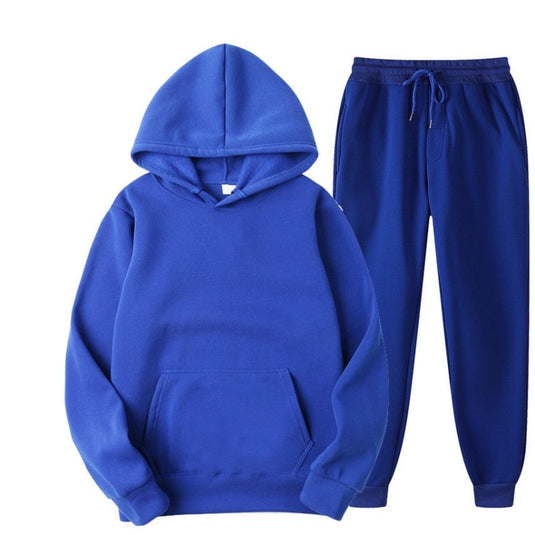 Men's Tracksuit Jogger Sportswear Casual Sweatershirts Sweatpants Streetwear Pullover Solid Color Fleece Sports Suit Men Sets - KO Adventures
