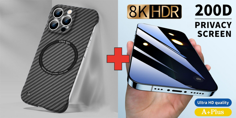 Buy a Carbon Fiber Frameless Case and get a Privacy Screen Protector for FREE!