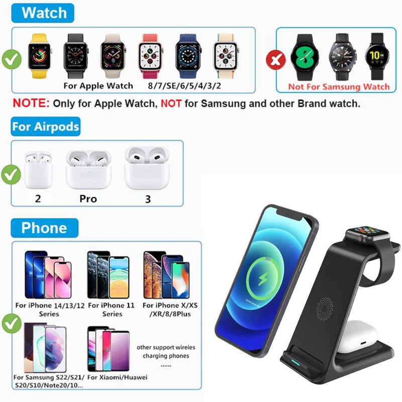 Load image into Gallery viewer, Wireless Charging Dock for iPhone+Apple Watch+AirPods-black-2
