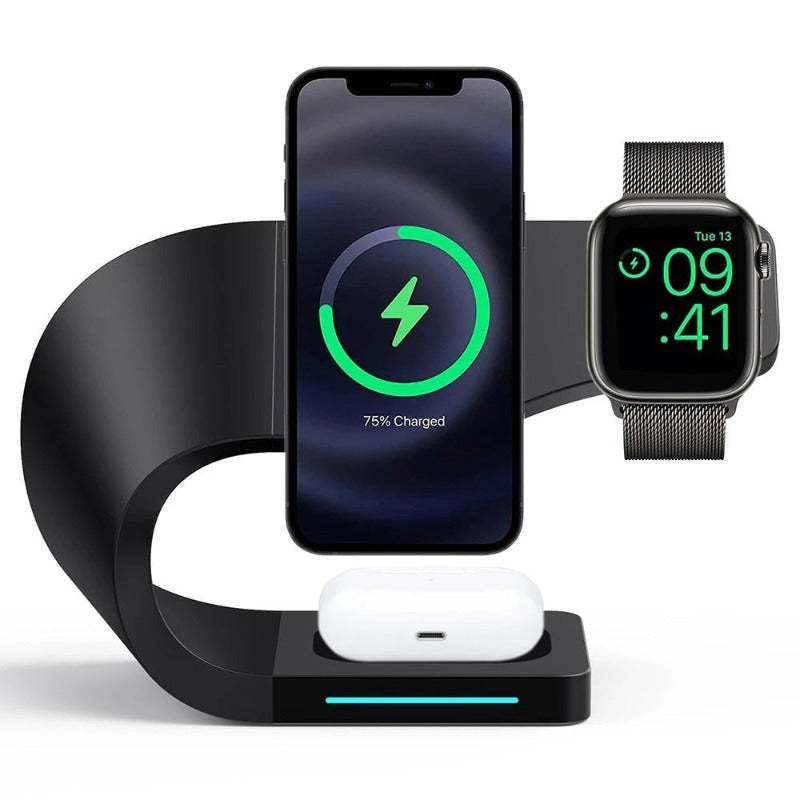 Load image into Gallery viewer, Charging Dock for iPhone+Apple Watch+AirPods-black
