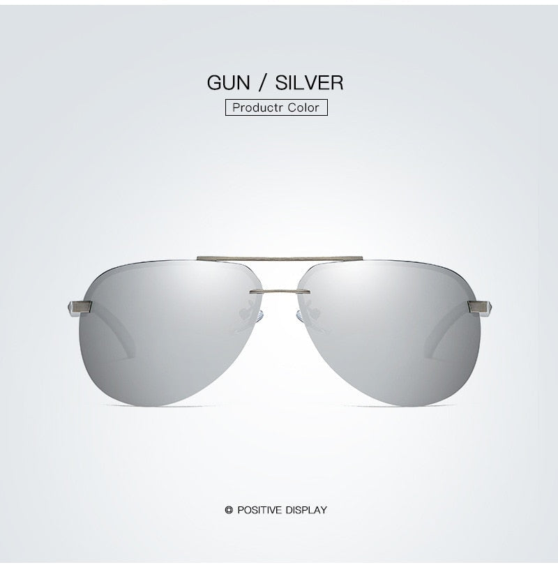 Load image into Gallery viewer, Silver Polarized Aviator Sunglasses
