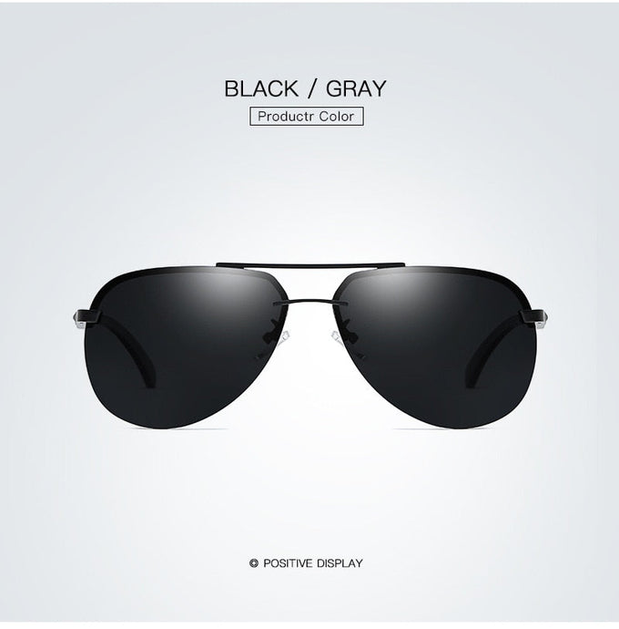 Black Polarized Aviator Sunglasses