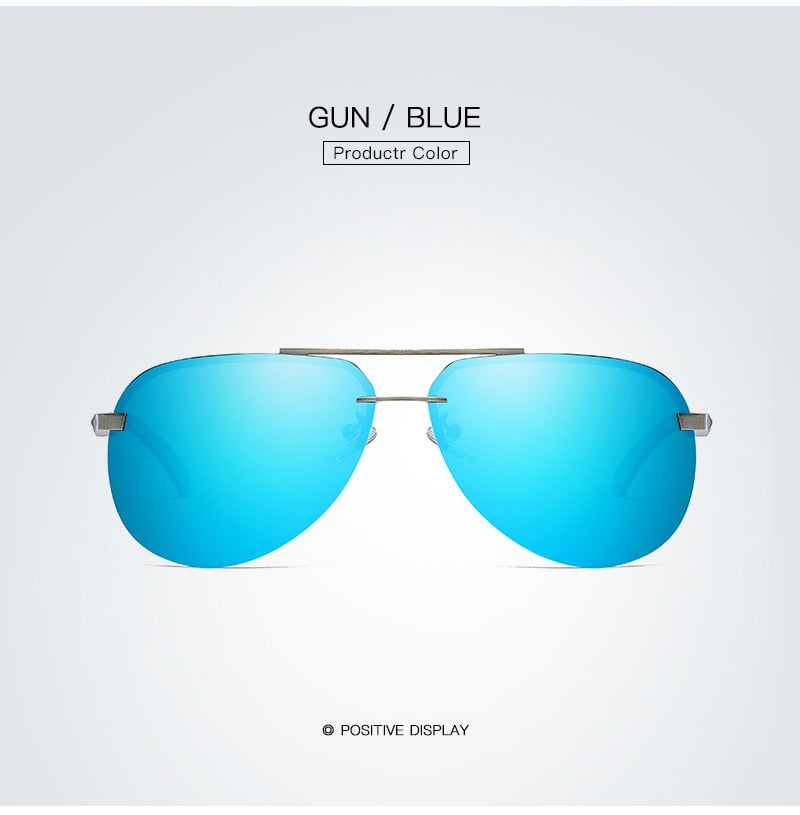 Load image into Gallery viewer, Ice Blue Polarized Aviator Sunglasses
