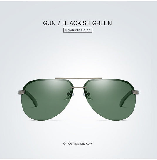 Smoke Green Polarized Aviator Sunglasses