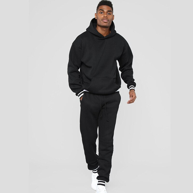 Load image into Gallery viewer, New Men&#39;s Tracksuit Jogger Sportswear Autumn Male Hooded Casual Sweatershirts Sweatpants Streetwear Pullover 2 Pcs Sports Suits - KO Adventures
