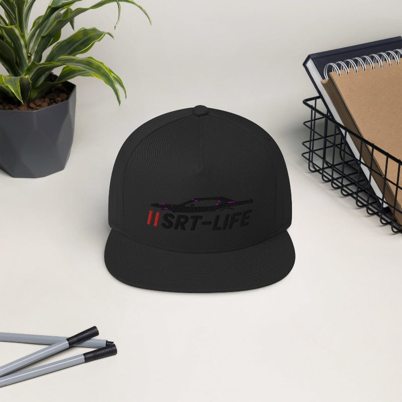 Load image into Gallery viewer, SRT LIFE: Adult - Unisex - Flat Bill Cap: Black Logo - KO Adventures
