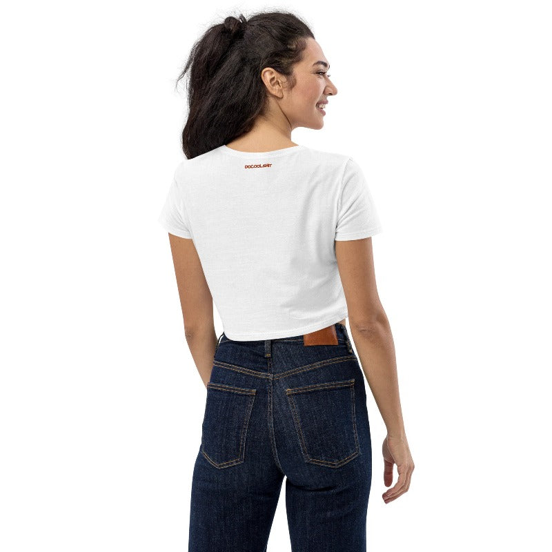 Load image into Gallery viewer, Organic Crop Top - White Back
